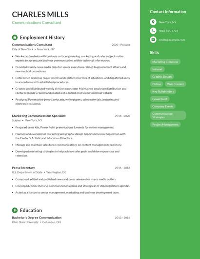 Resume example 4