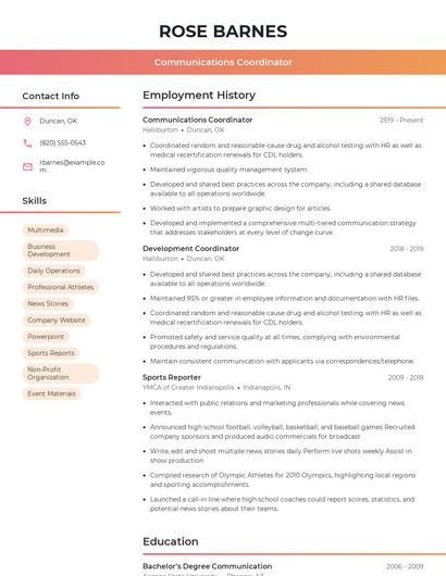 Resume example 3