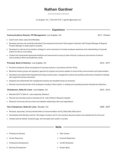 Resume example 1