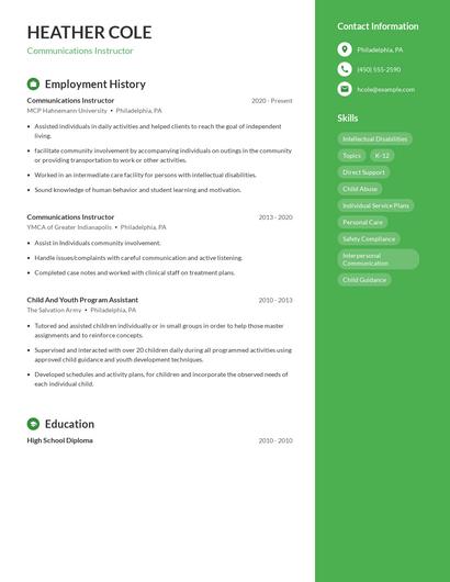 Resume example 5