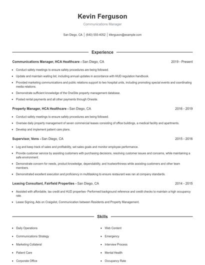 Resume example 1