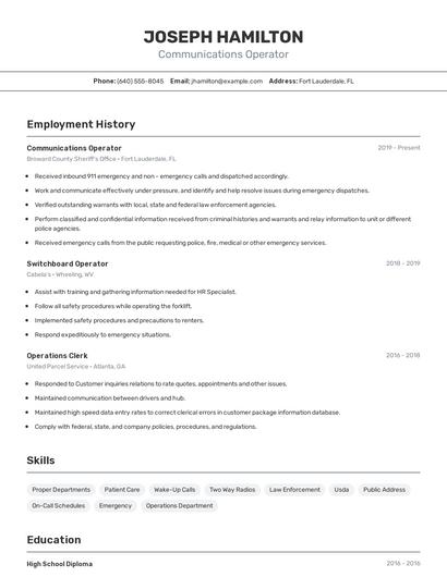 Resume example 2