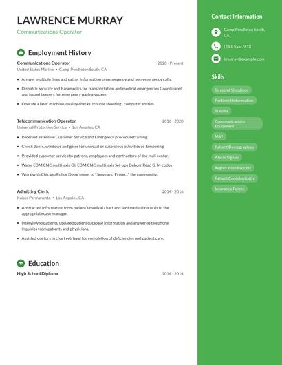 Resume example 5