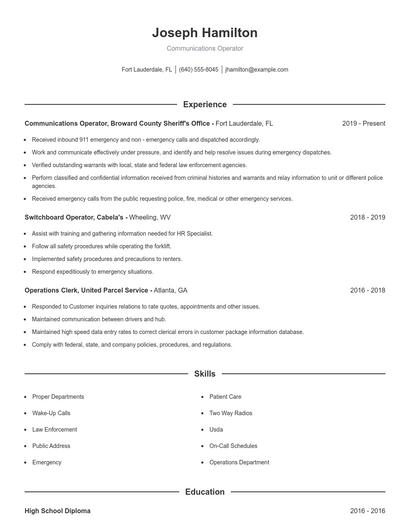 Resume example 1