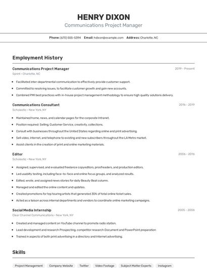 Resume example 2