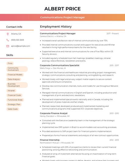 Resume example 3