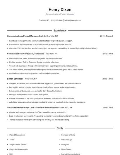 Resume example 1