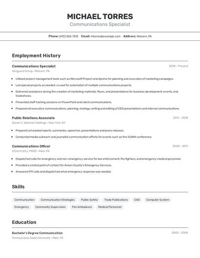 Resume example 2