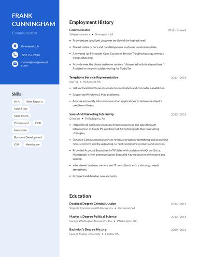 Communicator Resume