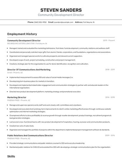 Resume example 2