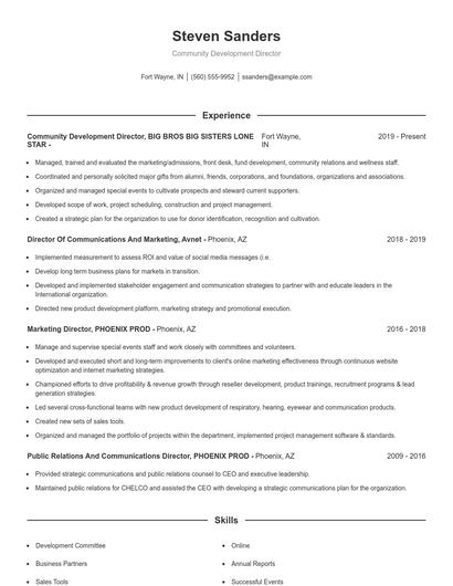 Resume example 1