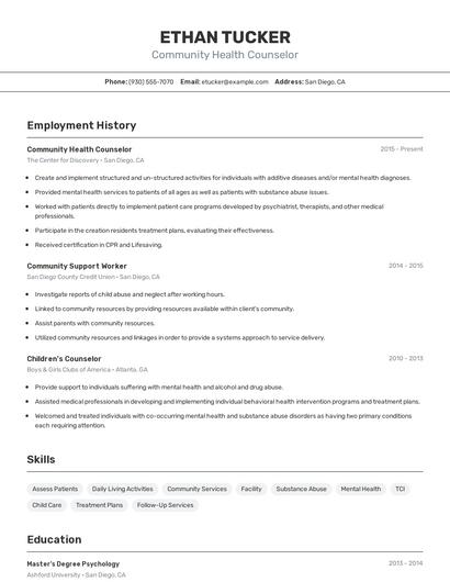 Resume example 2