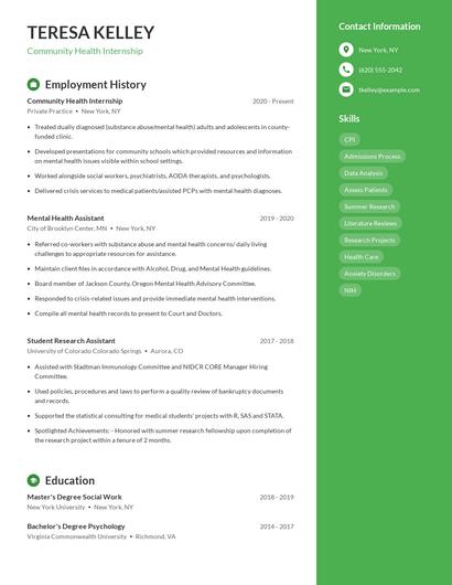 Resume example 5