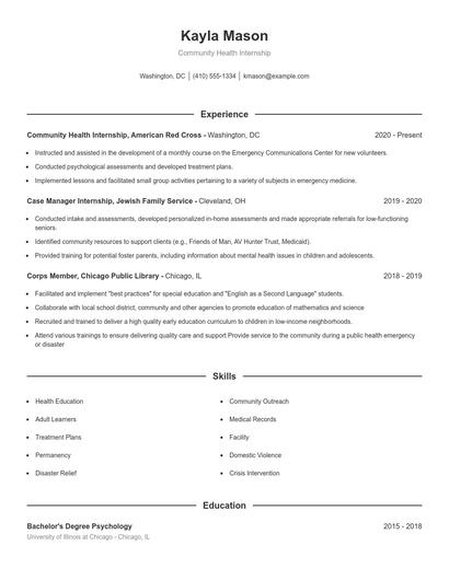Resume example 1