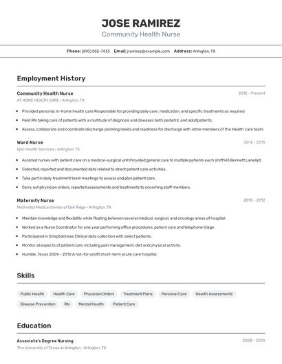 Resume example 2