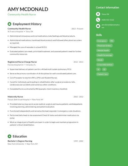 Resume example 5