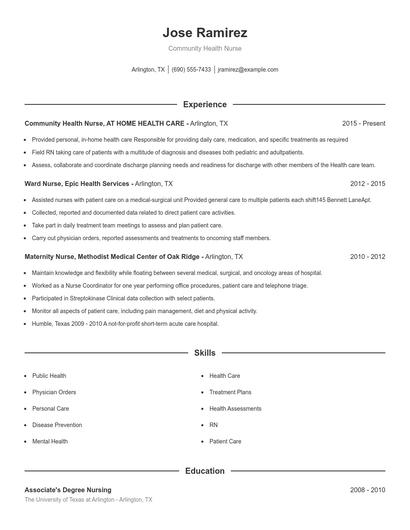 Resume example 1