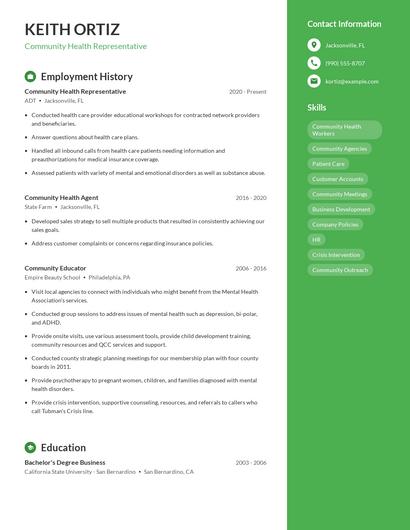 Resume example 5