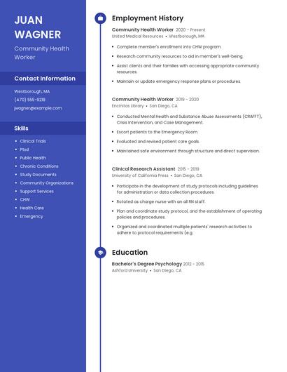 Community Health Worker Resume