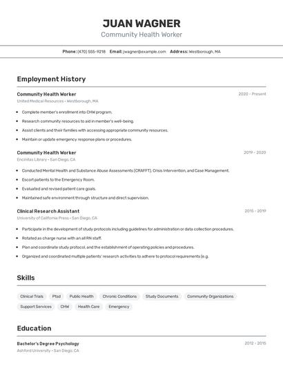 Resume example 2
