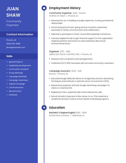 Community Organizer Resume