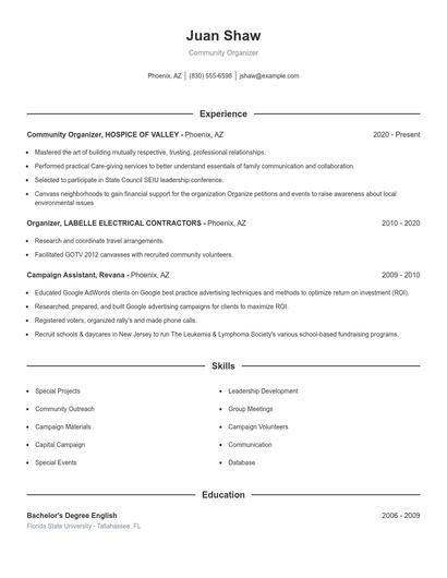Resume example 1