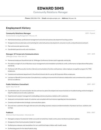 Resume example 2
