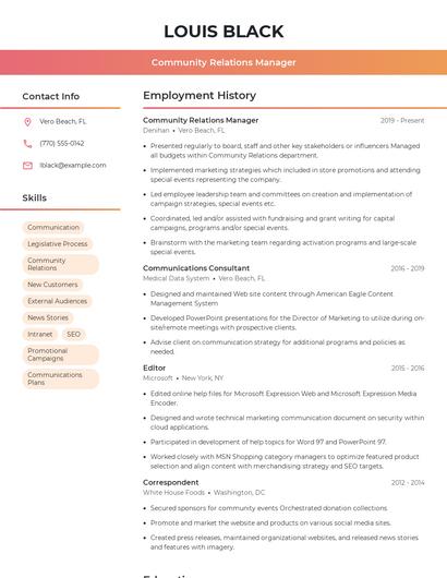 Resume example 3