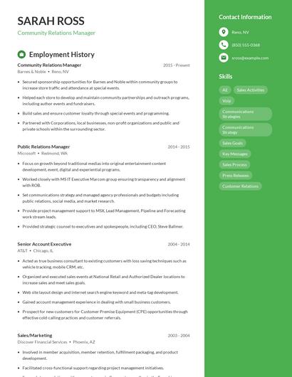 Resume example 5