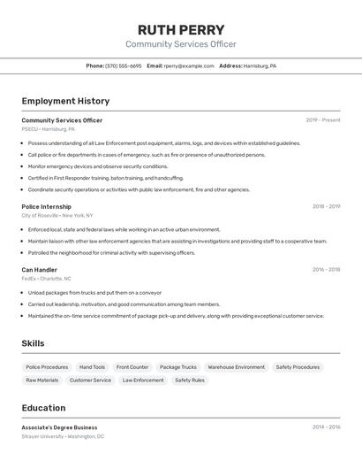 Resume example 2