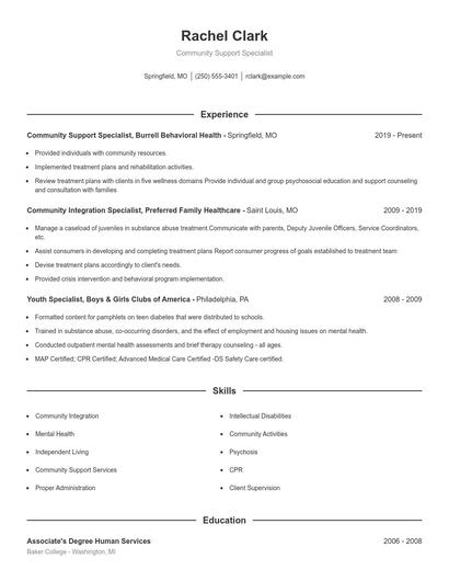Resume example 1
