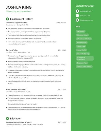 Resume example 4
