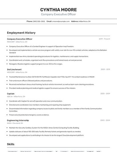 Resume example 2