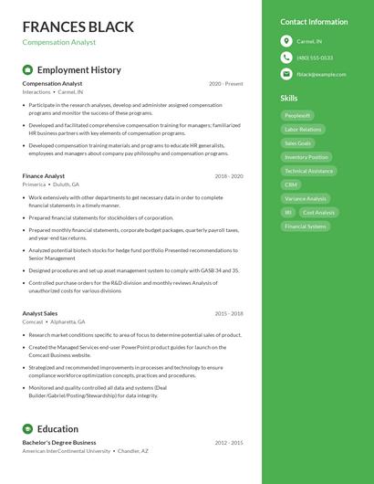 Resume example 5