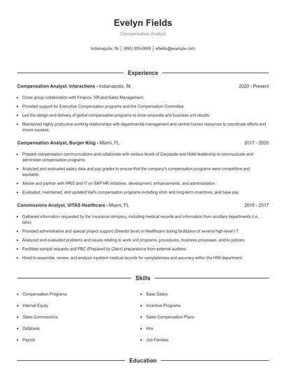 Resume example 1