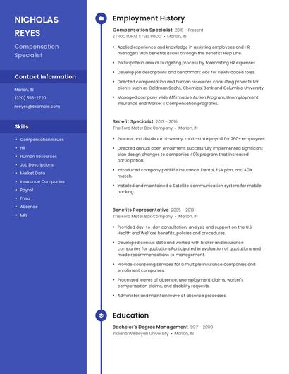Compensation Specialist Resume