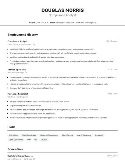 Resume example 2