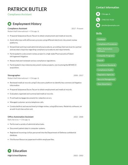Resume example 5