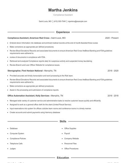 Resume example 1