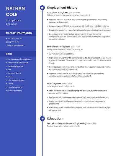 Compliance Engineer Resume