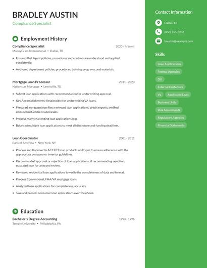 Resume example 5
