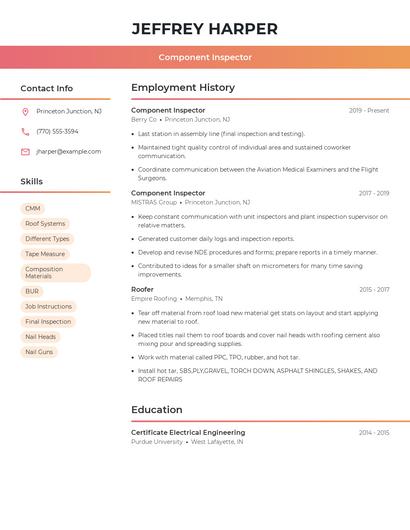 Component Inspector Resume