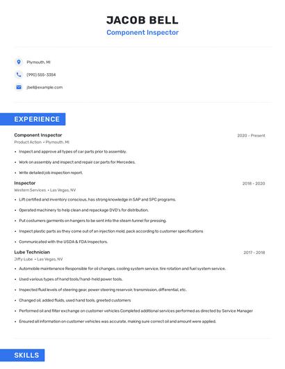 Component Inspector Resume
