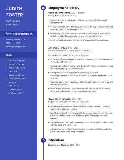Composite Mechanic Resume
