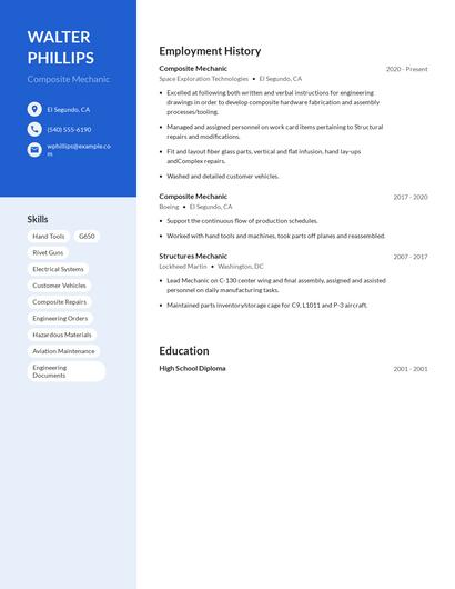 Composite Mechanic Resume