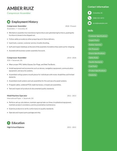 Compressor Assembler Resume