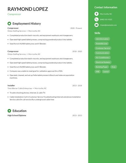 Compressor Resume