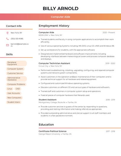 Computer Aide Resume