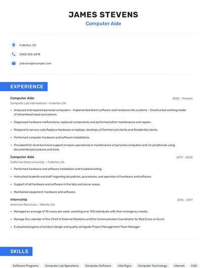 Computer Aide Resume
