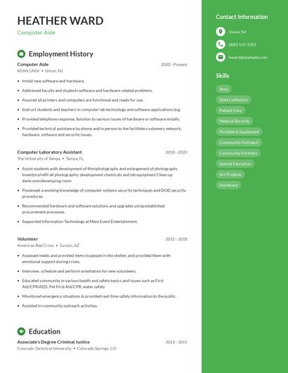Computer Aide Resume